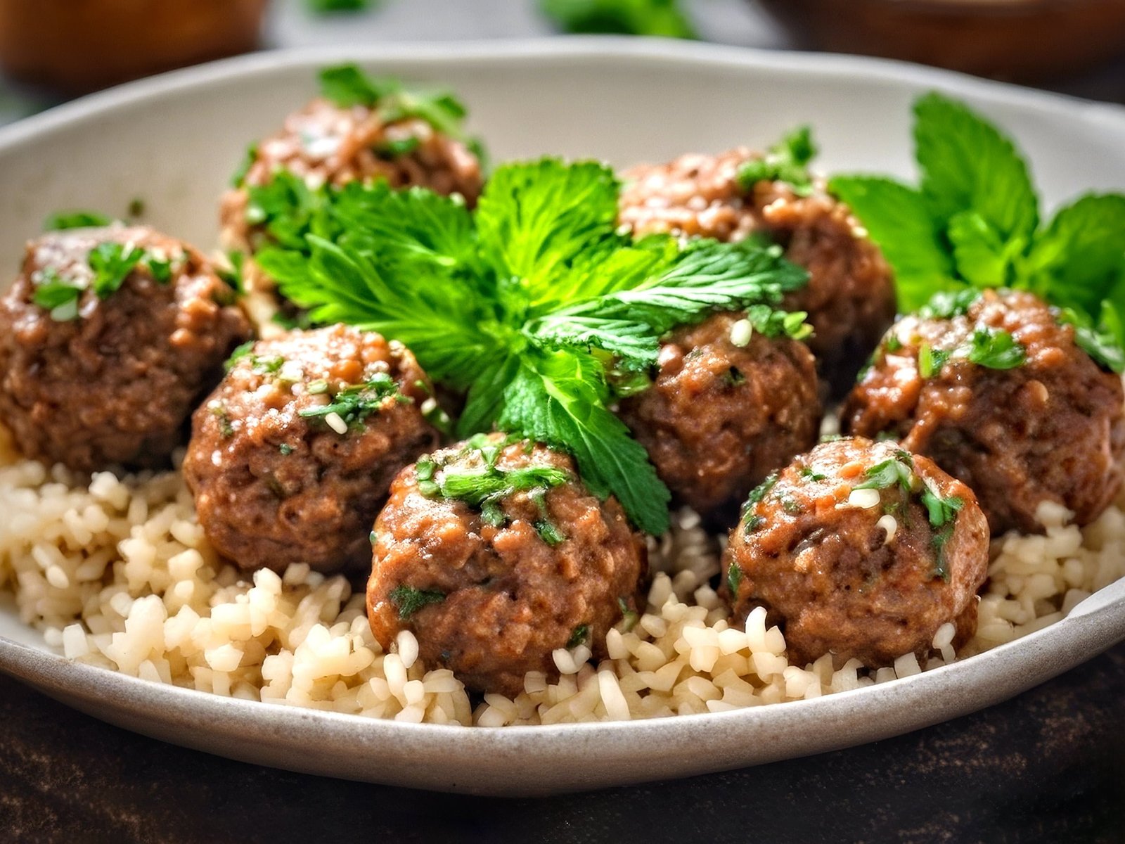 boulettes de viande albanaises recréées avec des substituts végétaliens