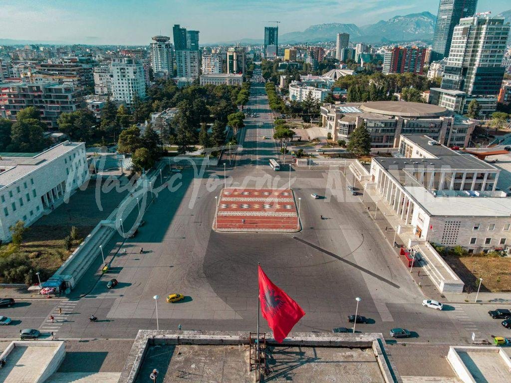 The Skanderbeg Square in Albania 