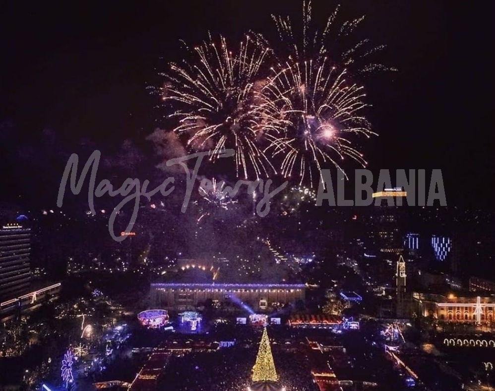 Fireworks on New Year in Albania